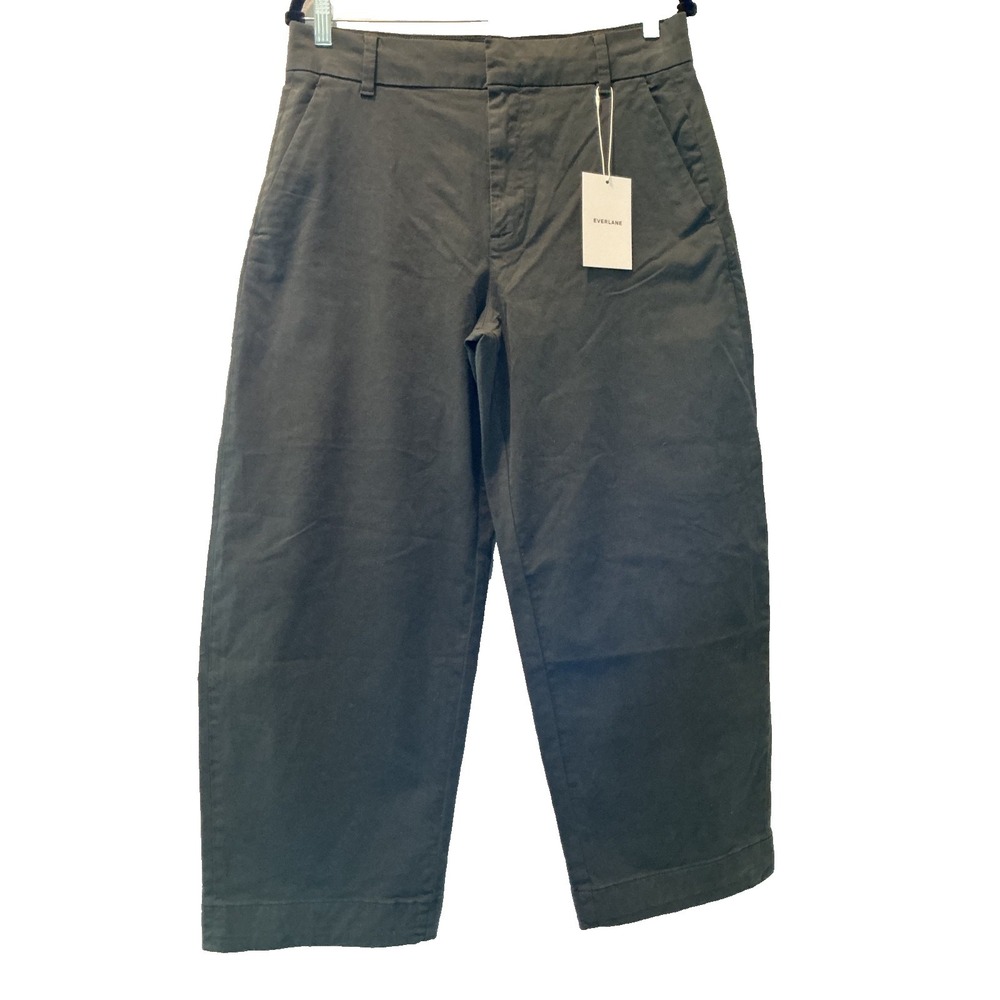 Everlane Chino Pants Womens Green Twill Cotton Stretch Mid Rise Casual NWT 10